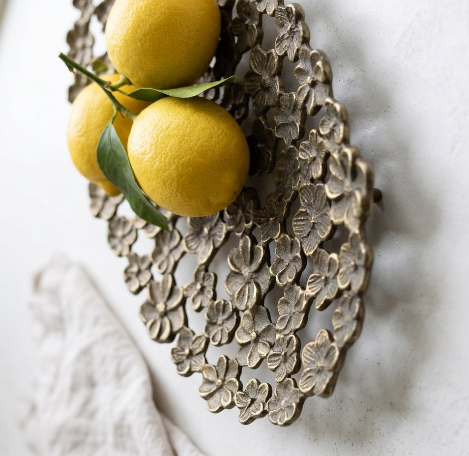 Antique Gold Flower Tray