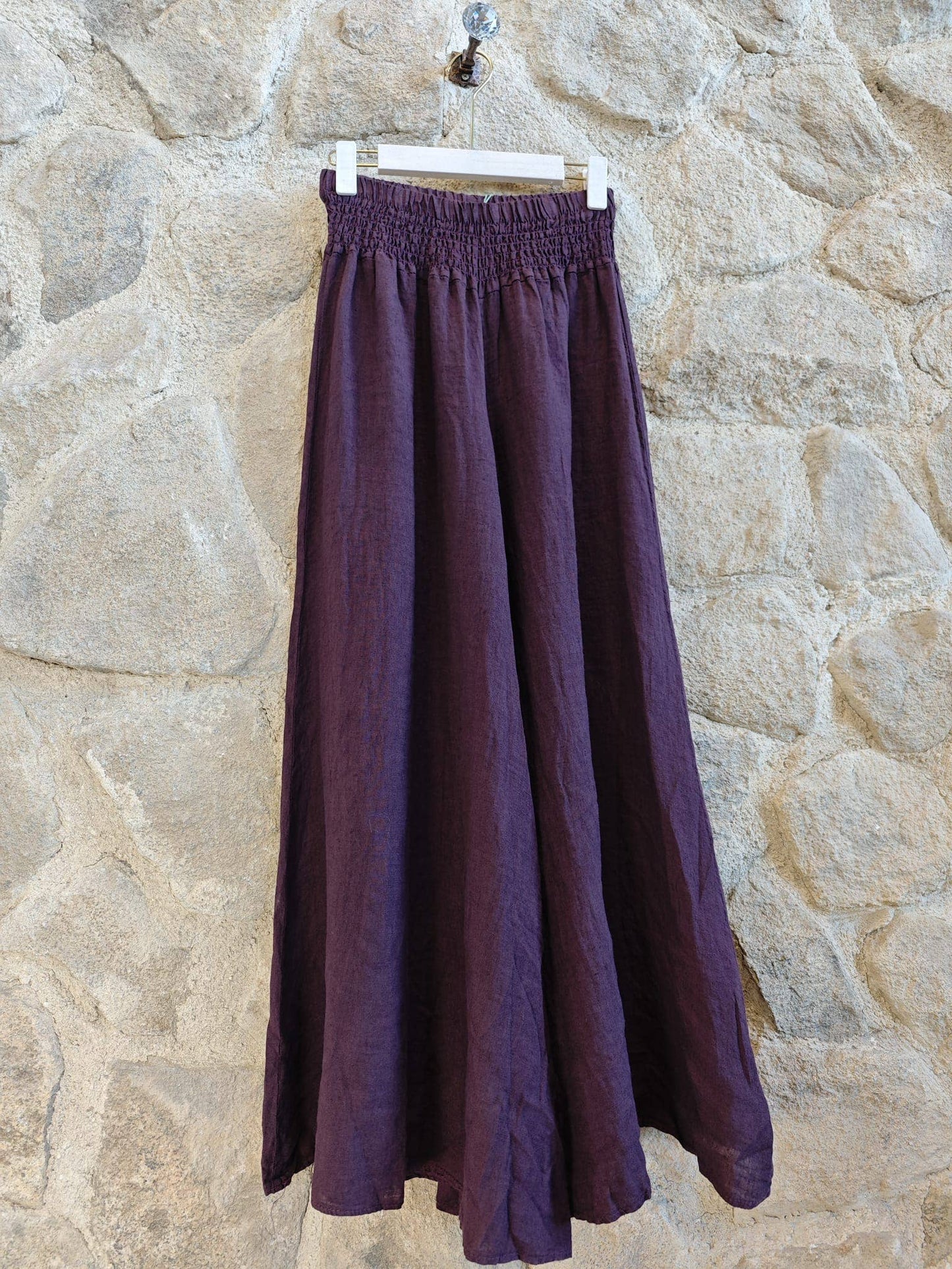 REF 30201 WIDE LEG LINEN PANTS 100%