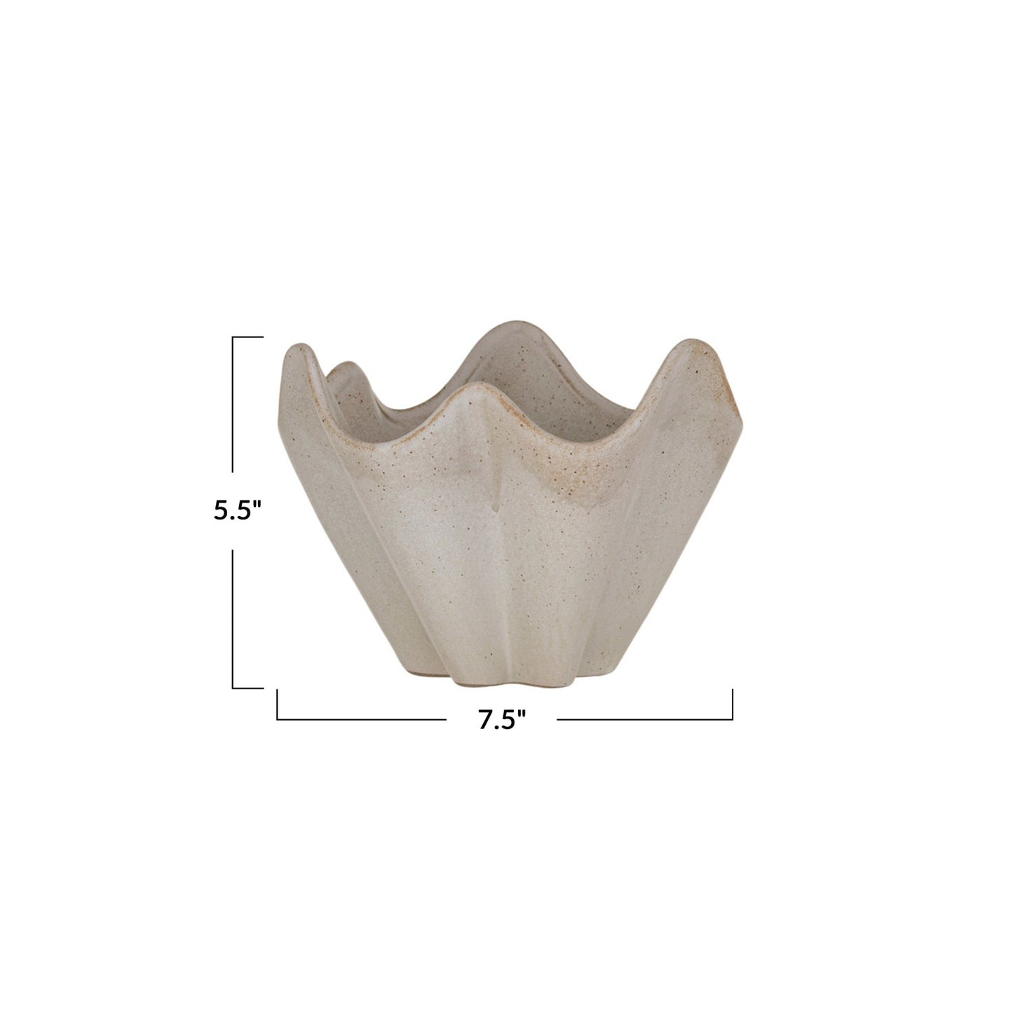 Stoneware Pleated Bowl