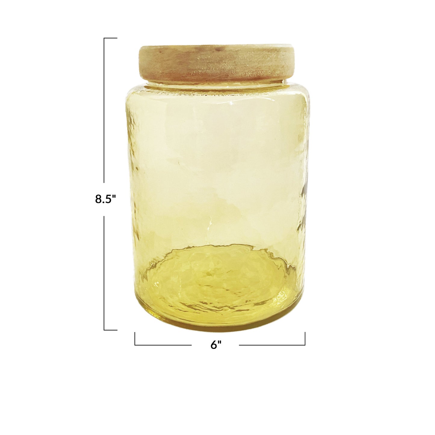 Hammered Glass Jar w/ Mango Wood Lid