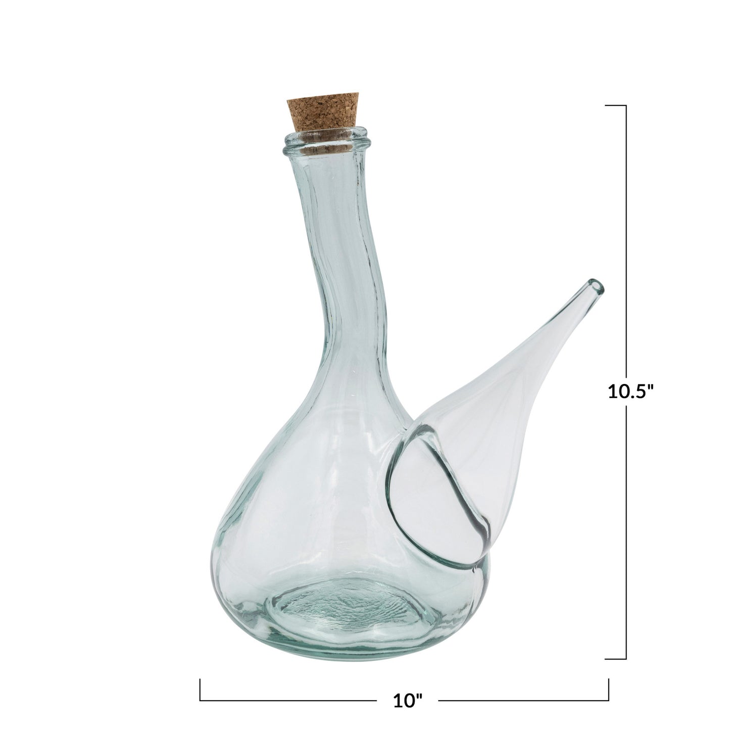 Recycled Glass Cruet w/ Cork Stopper