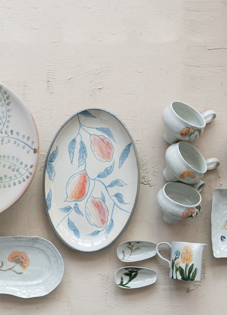 Hand Painted Stoneware Lemon Platter