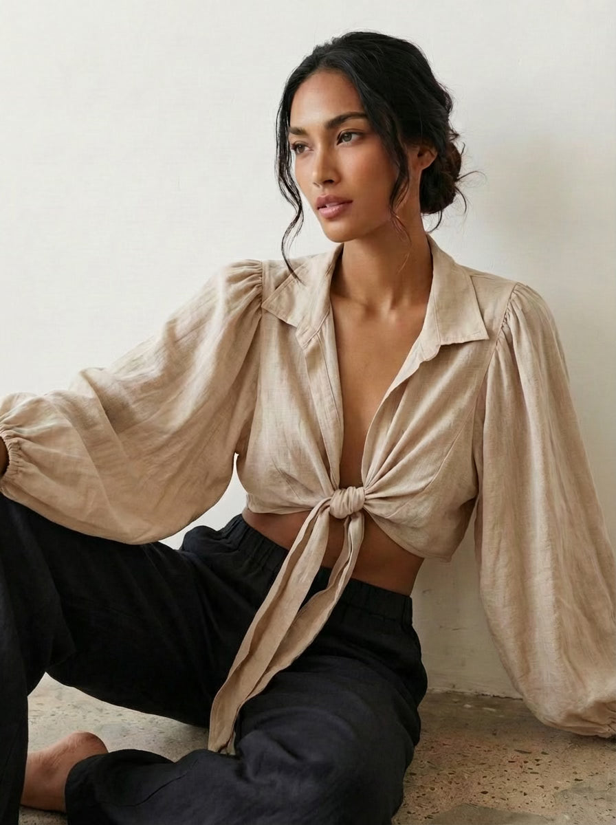 Sable Tie Blouse