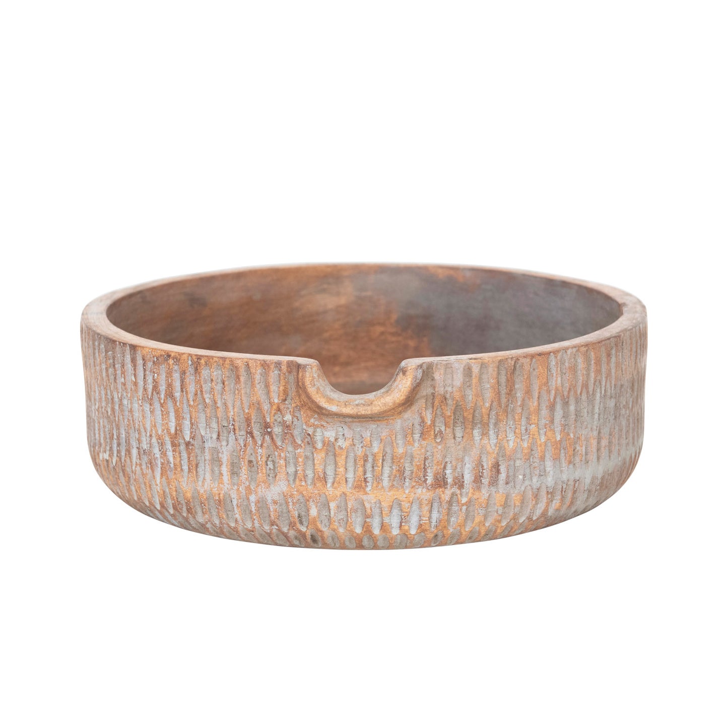 Hand-Carved Mango Wood Bowl with Spout