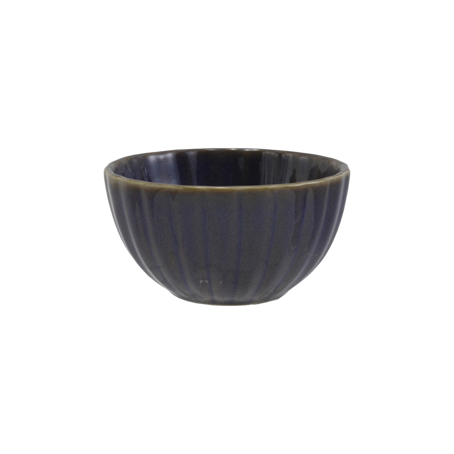 Stoneware Ribbed Bowl, Reactive Glaze, Plum Color (Each One Will Vary)