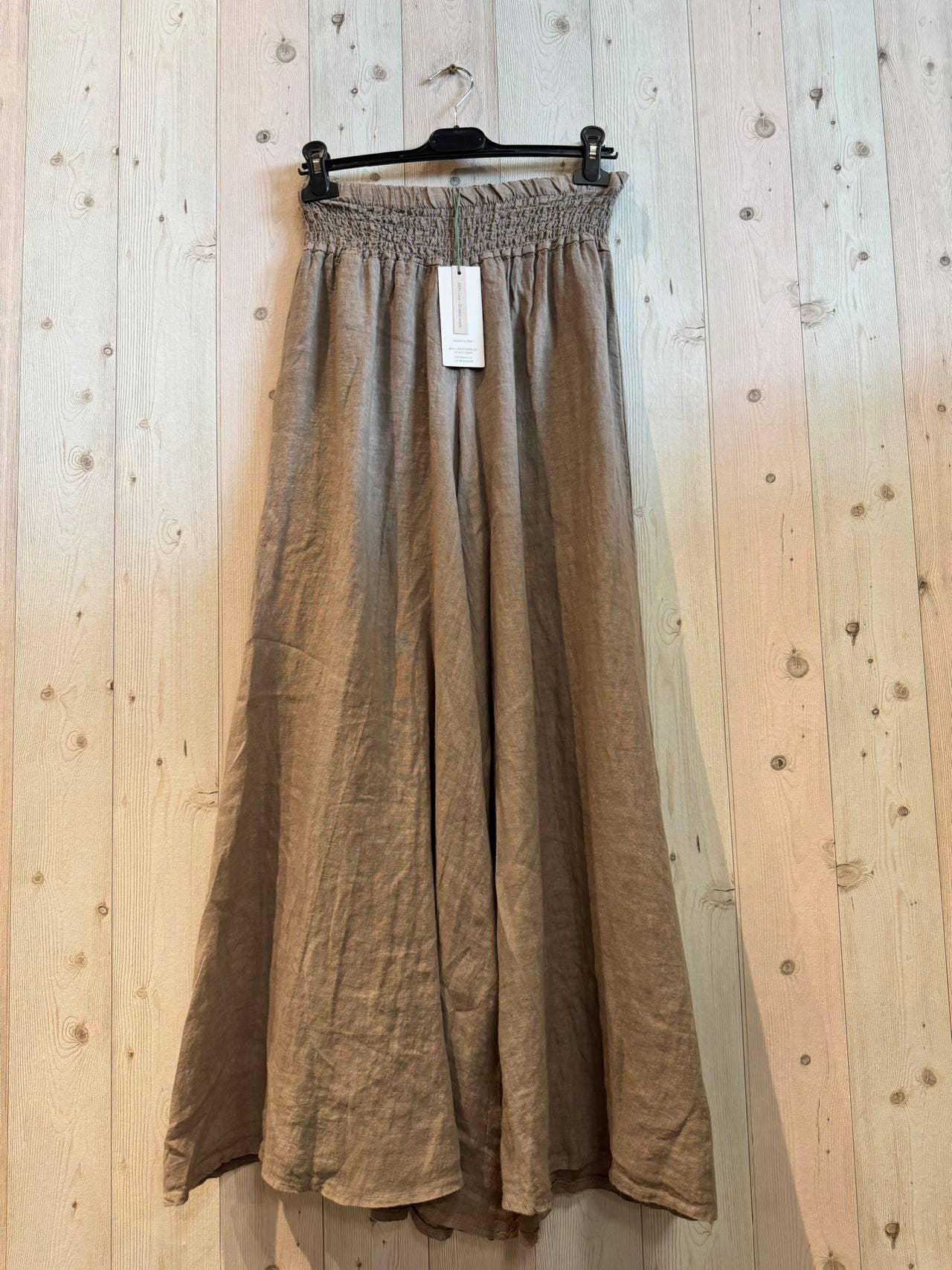 REF 30201 WIDE LEG LINEN PANTS 100%