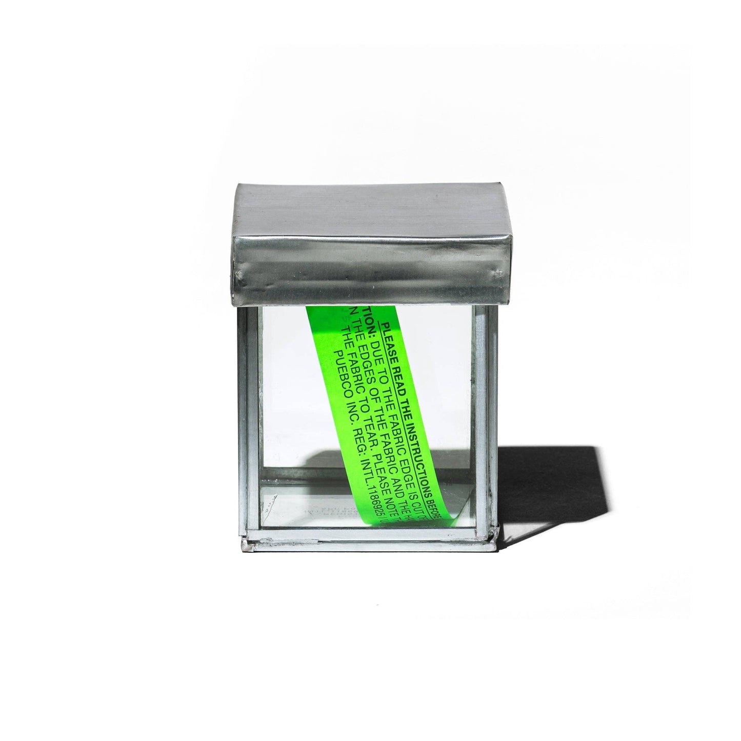 GLASS BOX W/RECYCLE STEEL LID - Cotton Swab