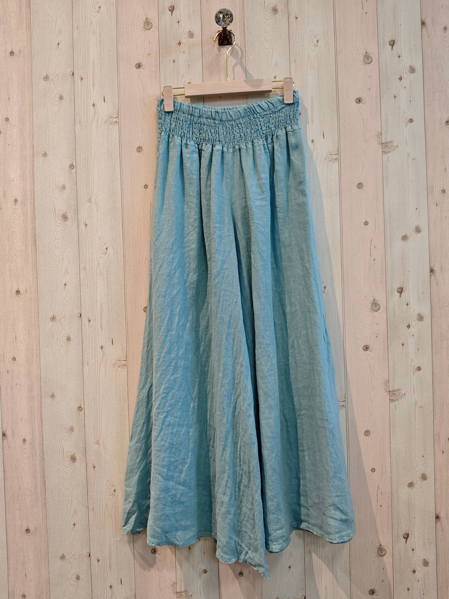 REF 30201 WIDE LEG LINEN PANTS 100%