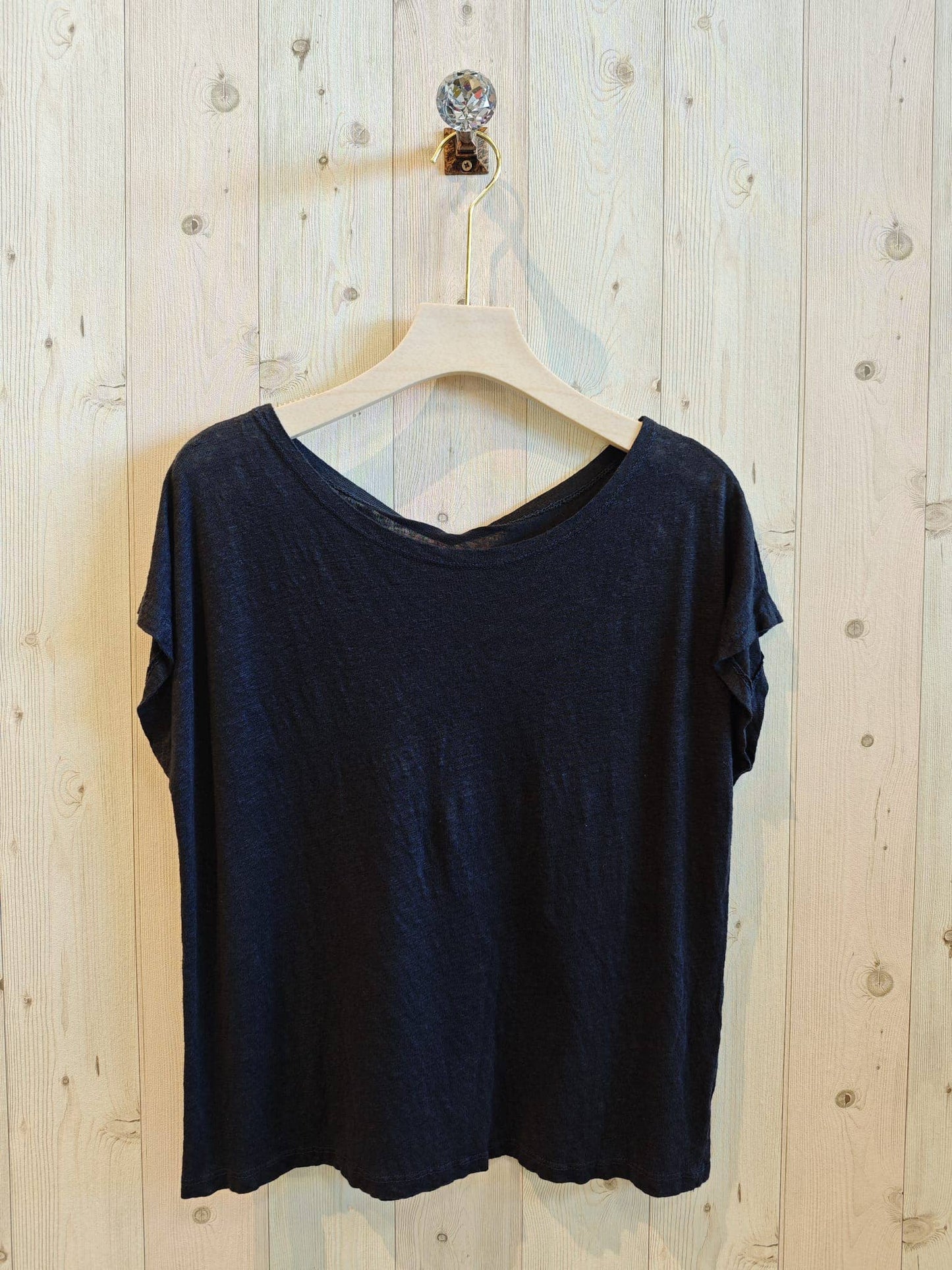 REF 2296 BASIC U-NECK T-SHIRT 100% LINEN