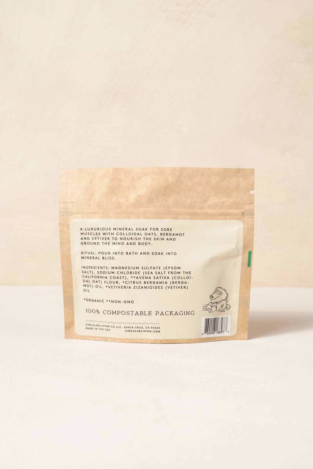 Mineral Bath Soak Sachet, Vetiver & Bergamot