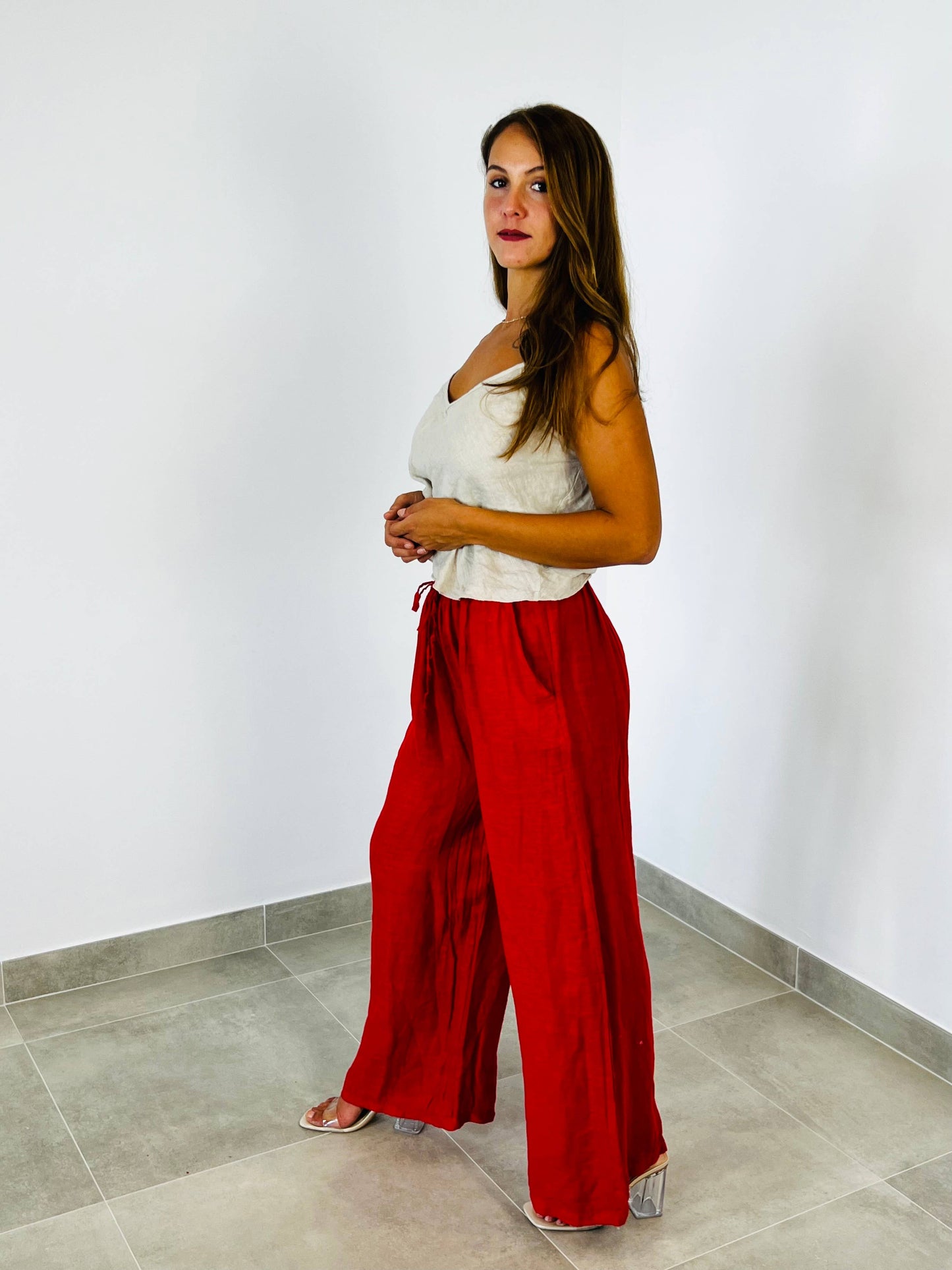 REF 22943 100% LINEN TANK TOP