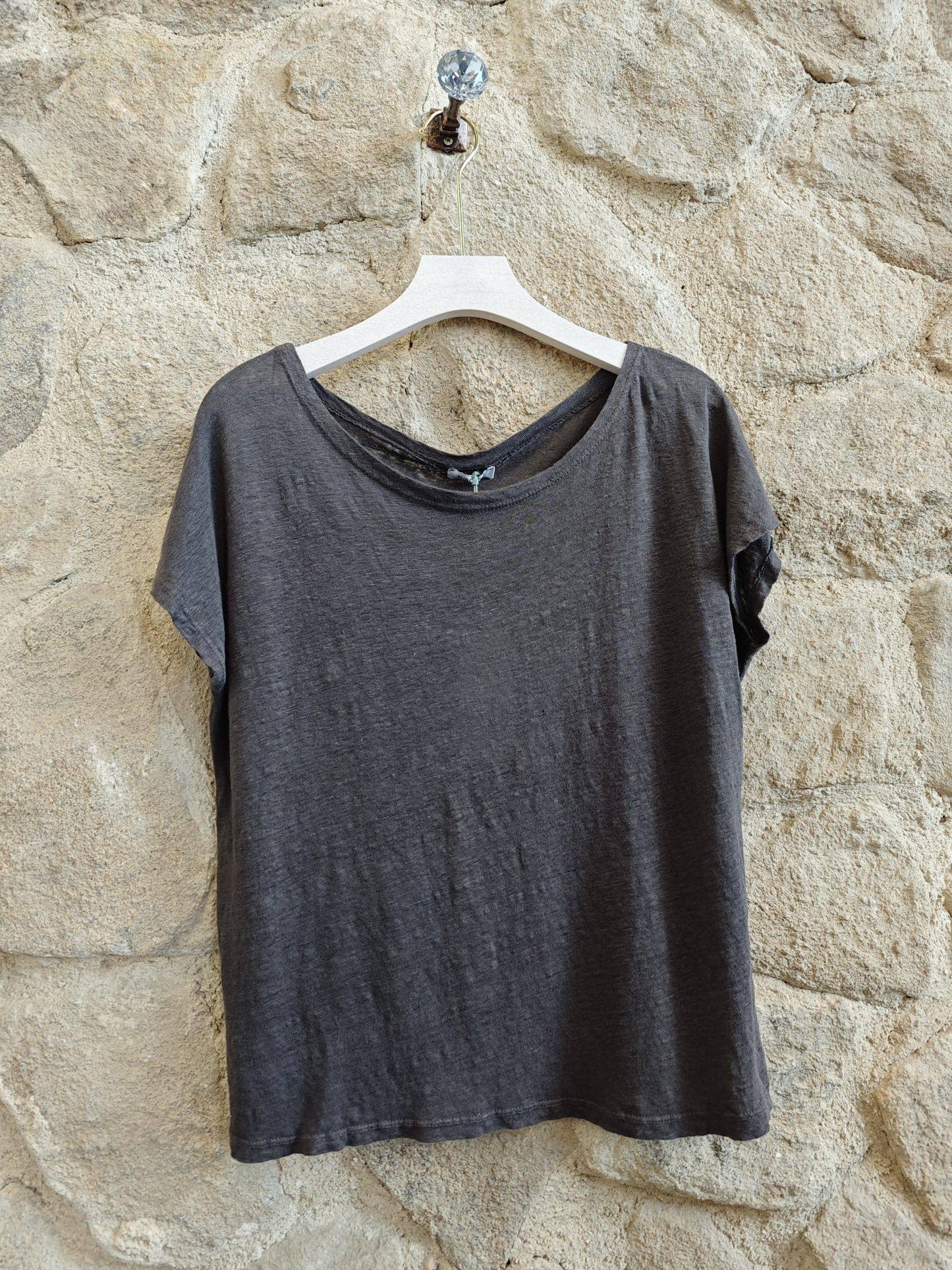 REF 2296 BASIC U-NECK T-SHIRT 100% LINEN