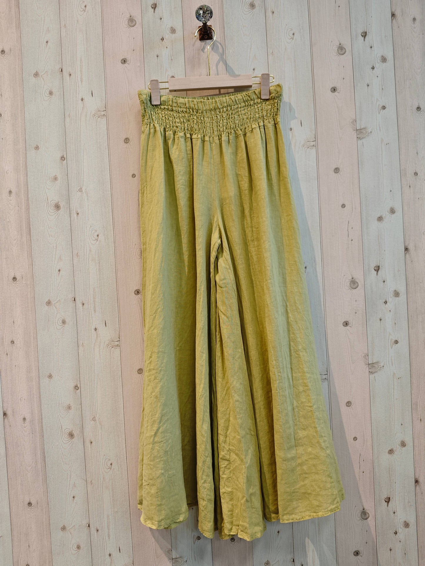 REF 30201 WIDE LEG LINEN PANTS 100%