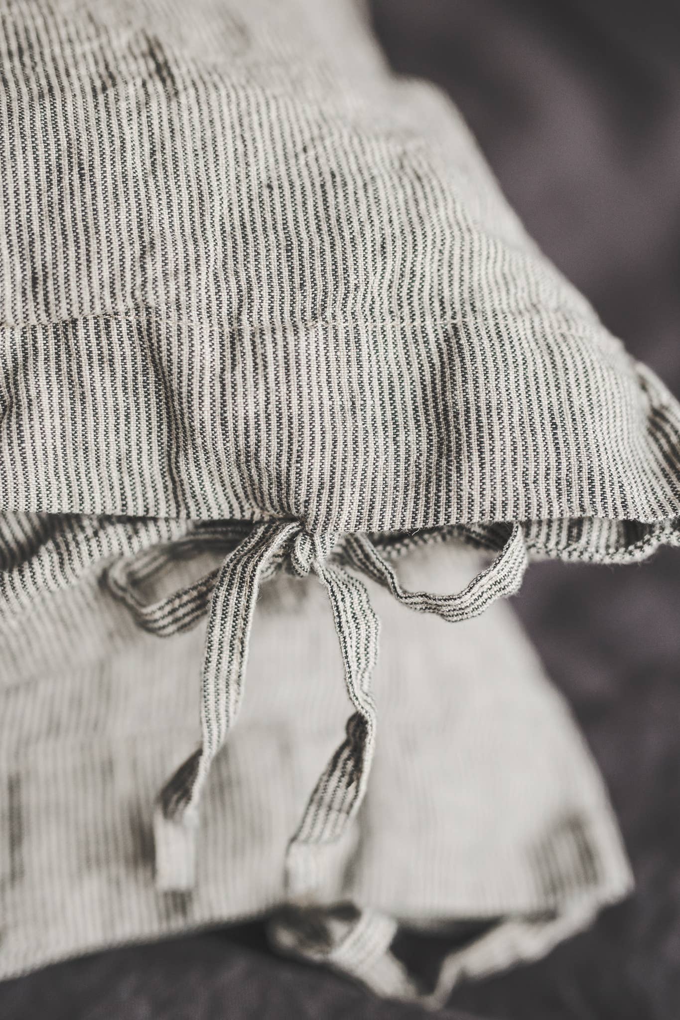 Linen Cushion Cover with Ties