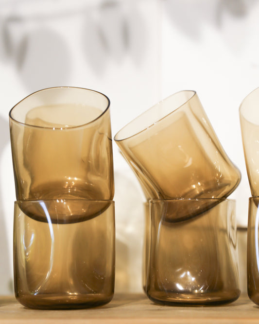 12 oz. Indented Drinking Glass, Brown