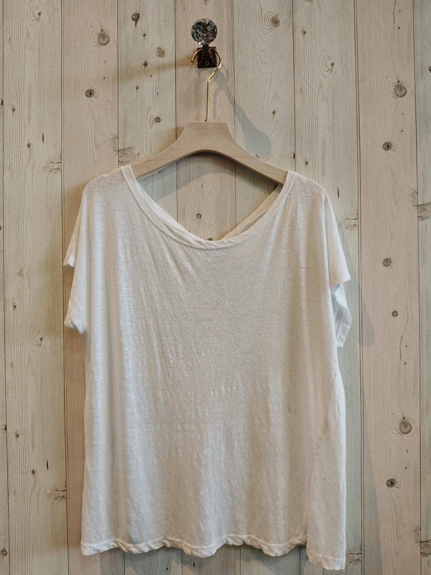 REF 2296 BASIC U-NECK T-SHIRT 100% LINEN
