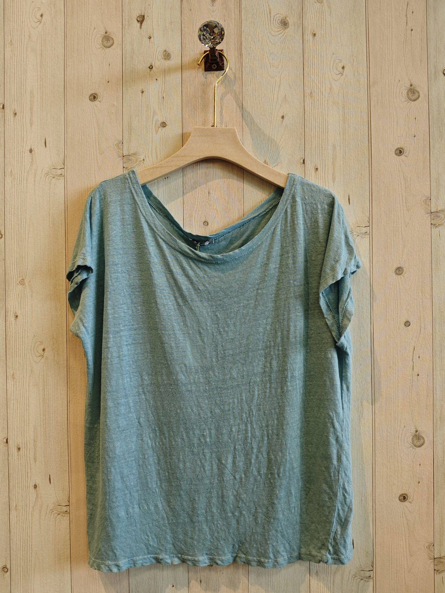 REF 2296 BASIC U-NECK T-SHIRT 100% LINEN