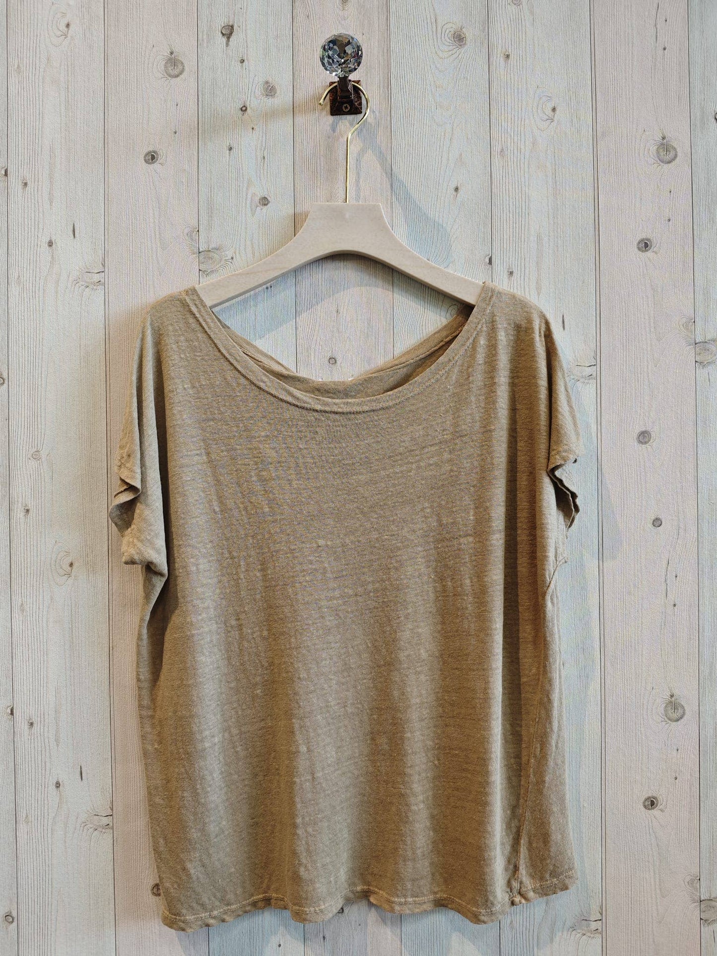 REF 2296 BASIC U-NECK T-SHIRT 100% LINEN