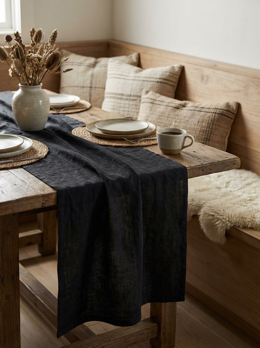 Stonewashed Linen Table Runner