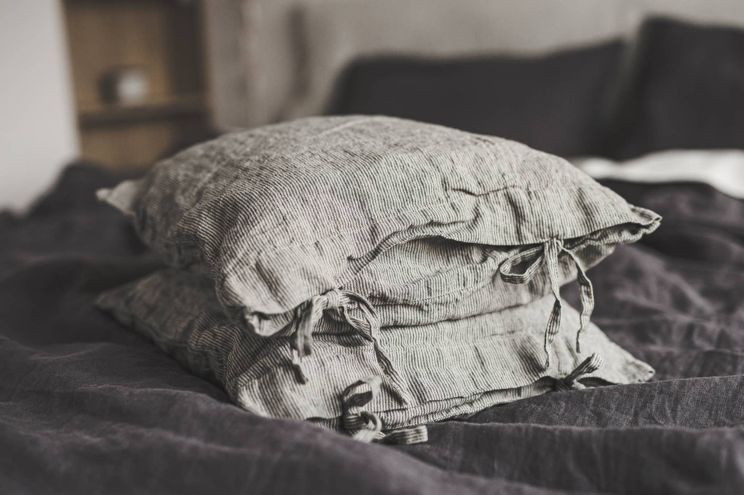 Linen Cushion Cover with Ties