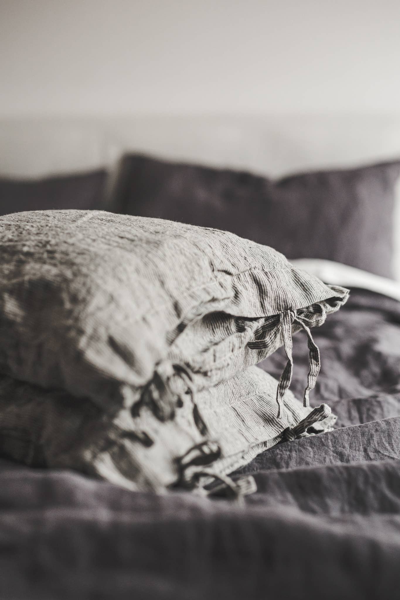 Linen Cushion Cover with Ties