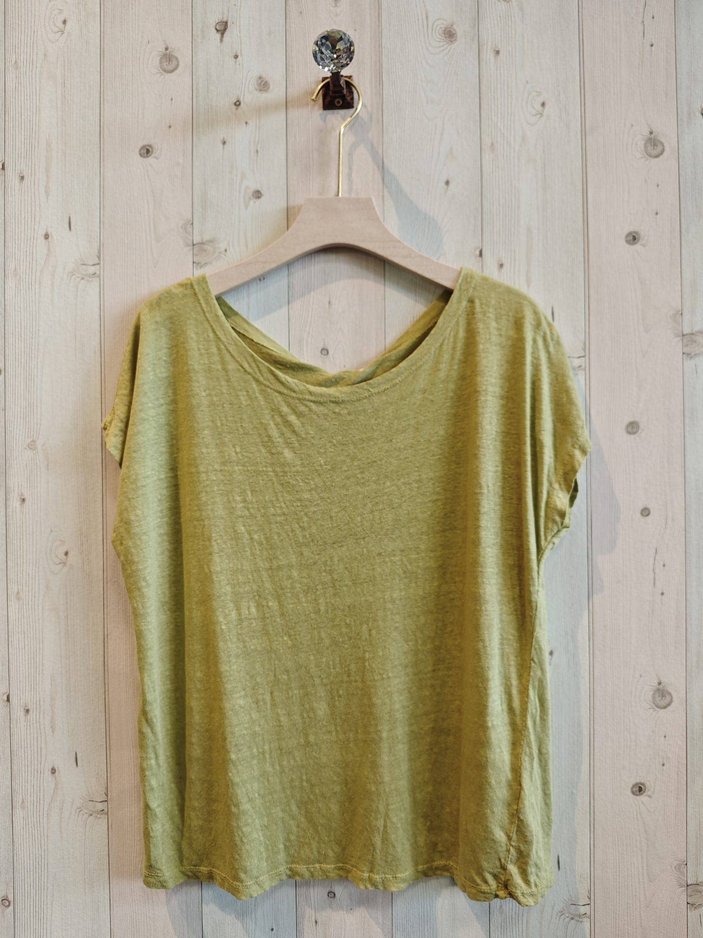 REF 2296 BASIC U-NECK T-SHIRT 100% LINEN