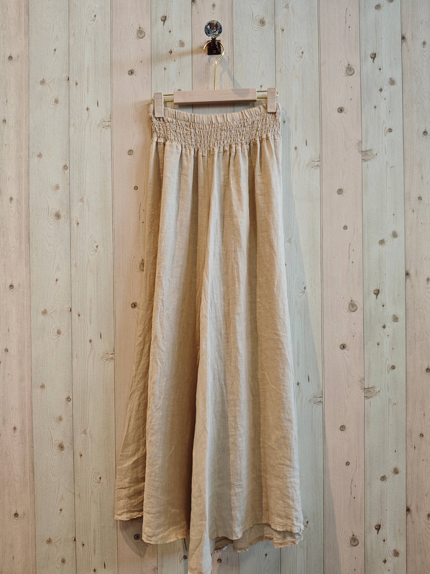 REF 30201 WIDE LEG LINEN PANTS 100%