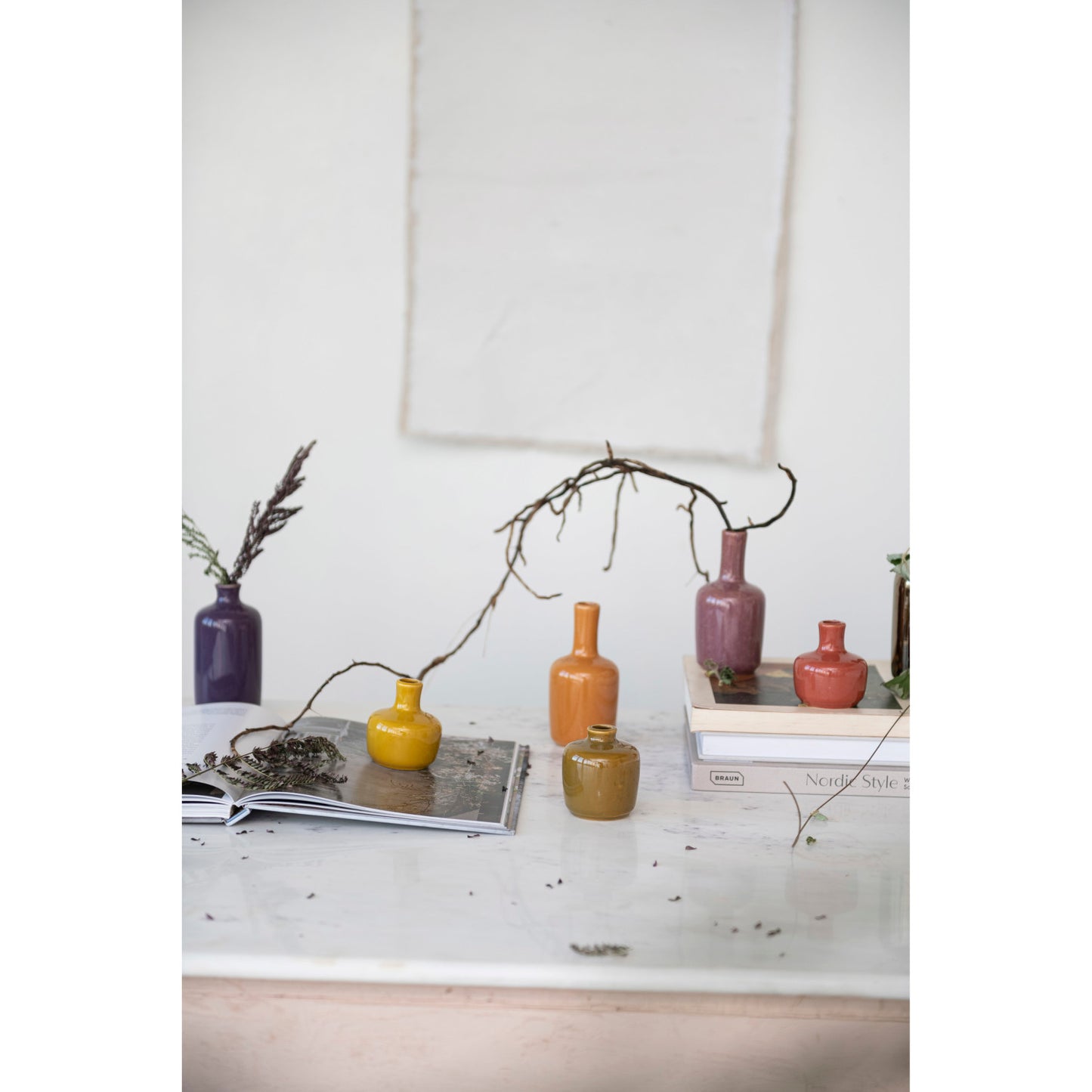 Stoneware Vases, Set of 8