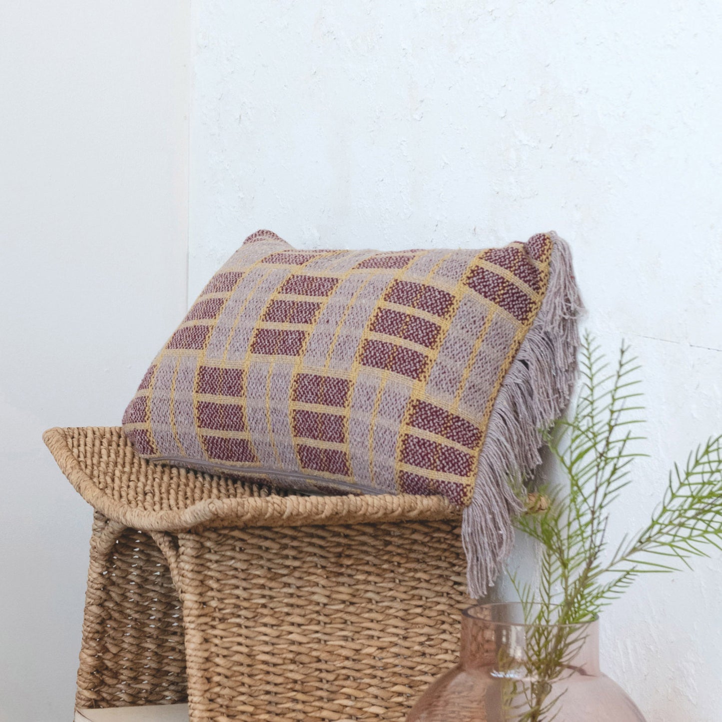Cotton Fringe Lumbar Pillow