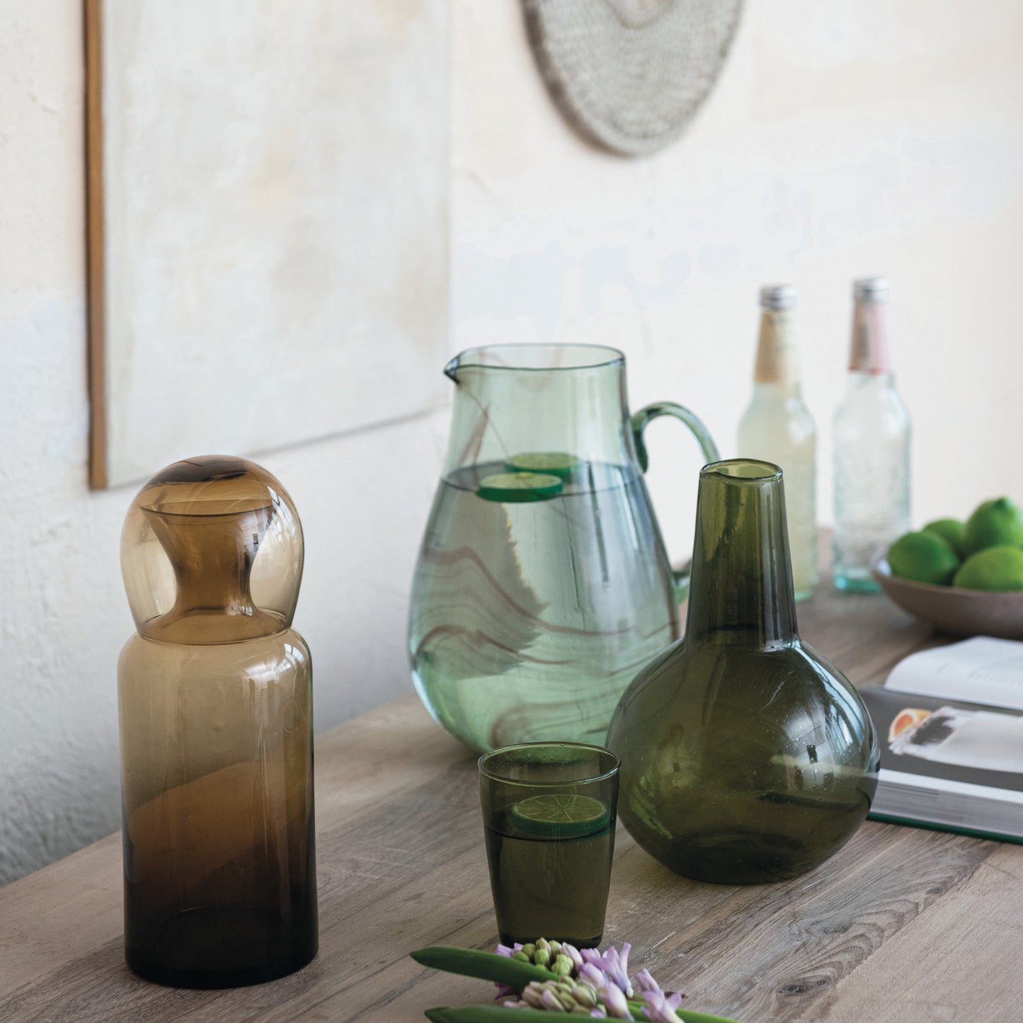 Amber Glass Carafe Set