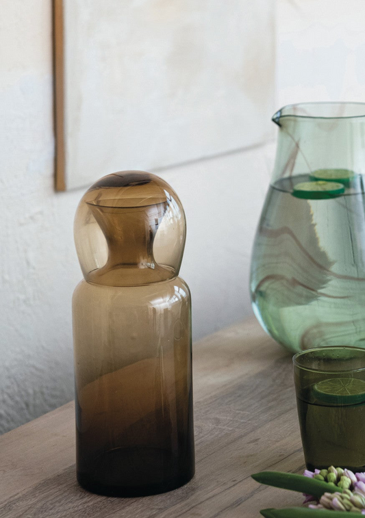 Amber Glass Carafe Set