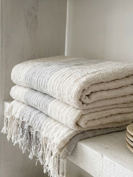 Linen Fringe Throw
