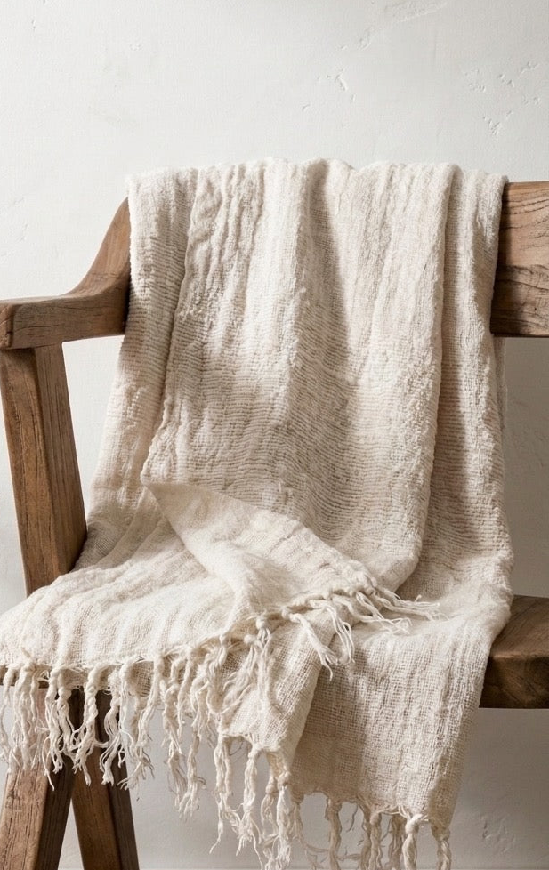 Linen Fringe Throw