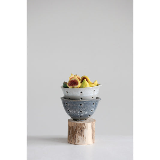 Glazed Stoneware Berry Bowl