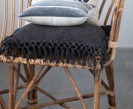 Cotton Slub Crochet Pillow