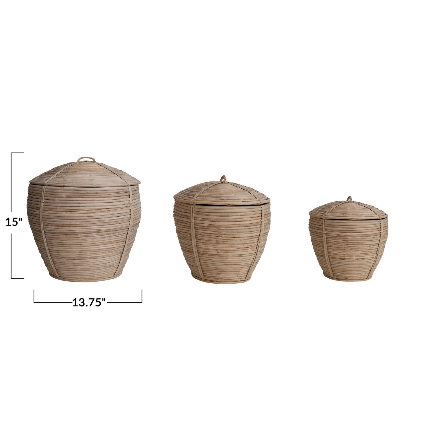 Lidded Handmade Rattan Basket
