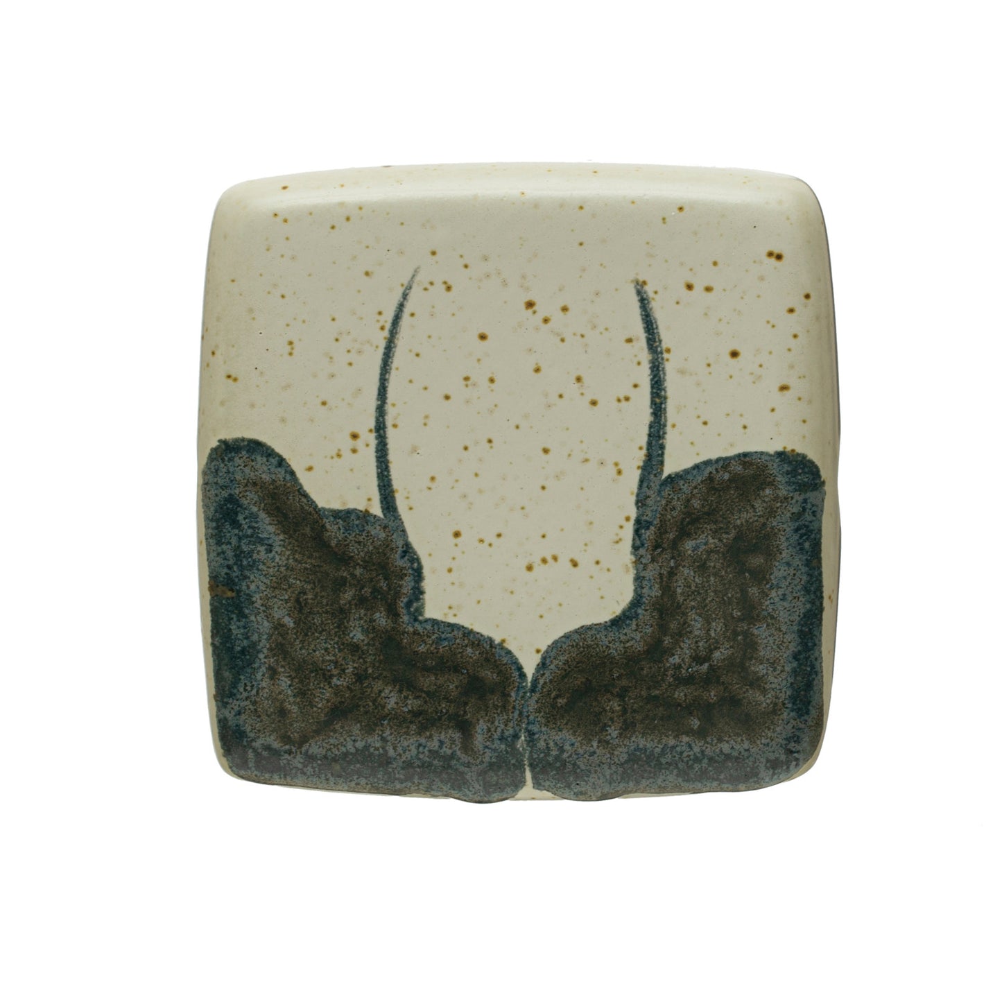 Hand-Painted Stoneware Box w/ Lid