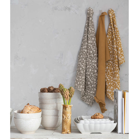 Printed & Waffle Tea Towel Set