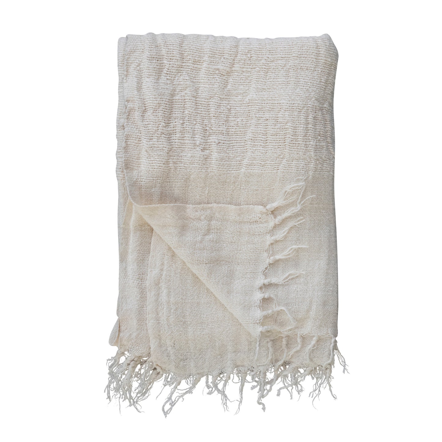 Woven Linen Fringe Throw