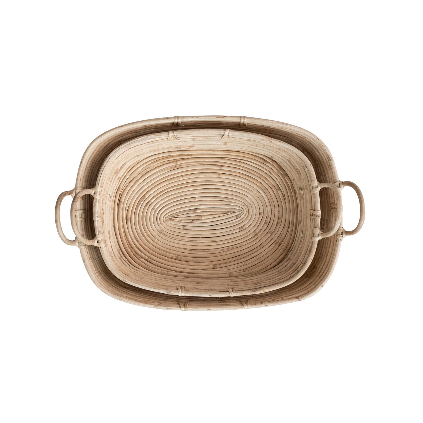 Hand Woven Rattan Tray w/ Handles