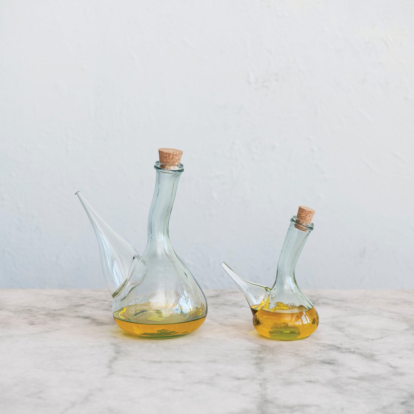 Recycled Glass Cruet w/ Cork Stopper