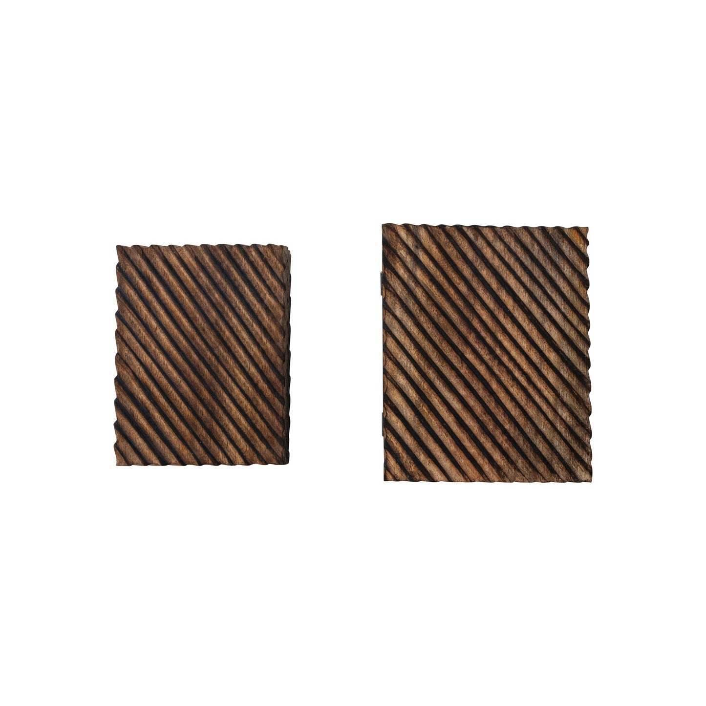 Carved Mango Wood Nesting Boxes / Set of 2