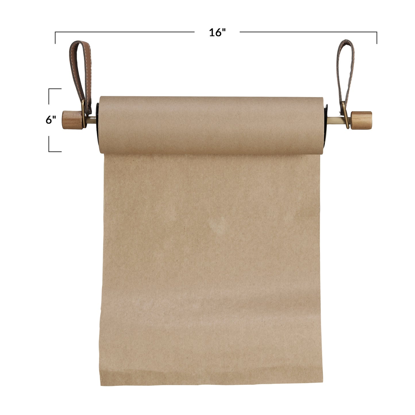 Wooden Paper Dispenser / Leather Straps & Paper Roll