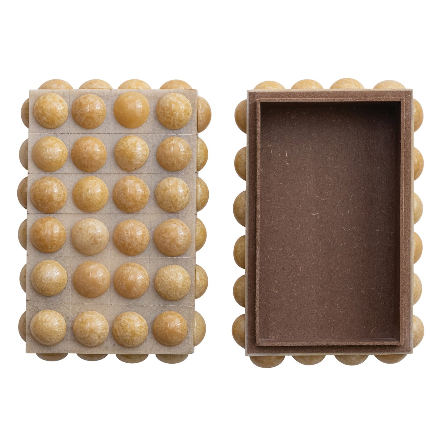 Cream Marbled Resin Bobbin Box