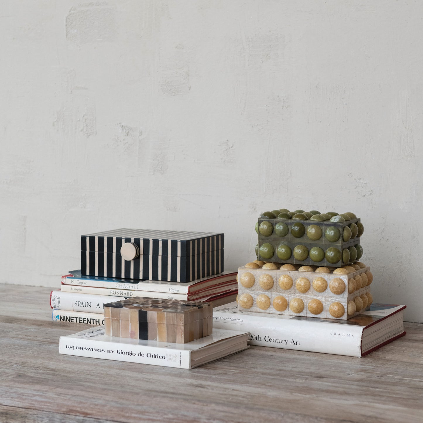 Cream Marbled Resin Bobbin Box