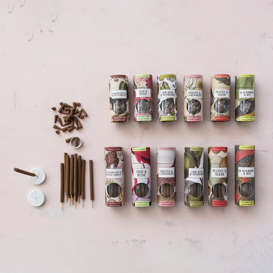 Incense Cones & Ceramic Incense Holder / Blackberry & Bay Scent