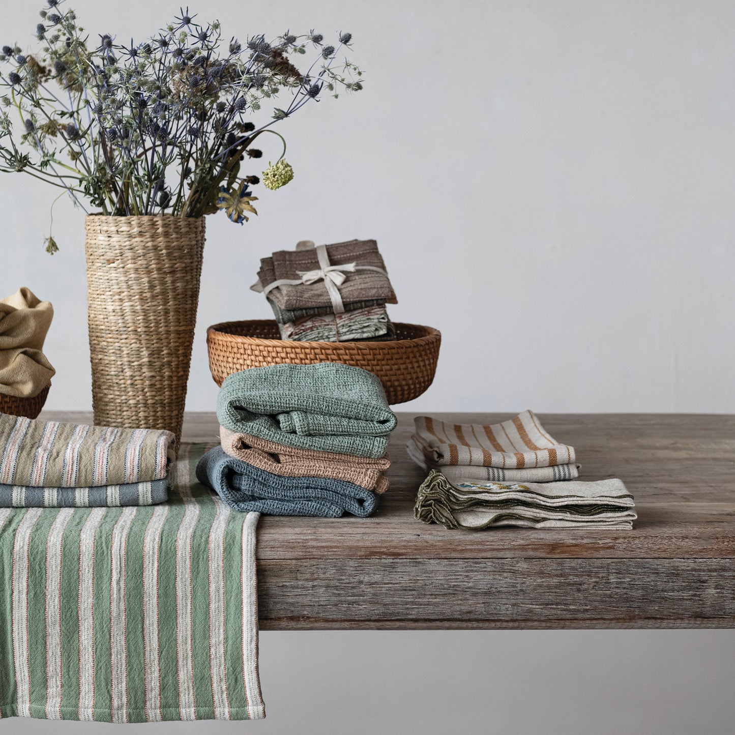 Striped Cotton Slub Tea Towel