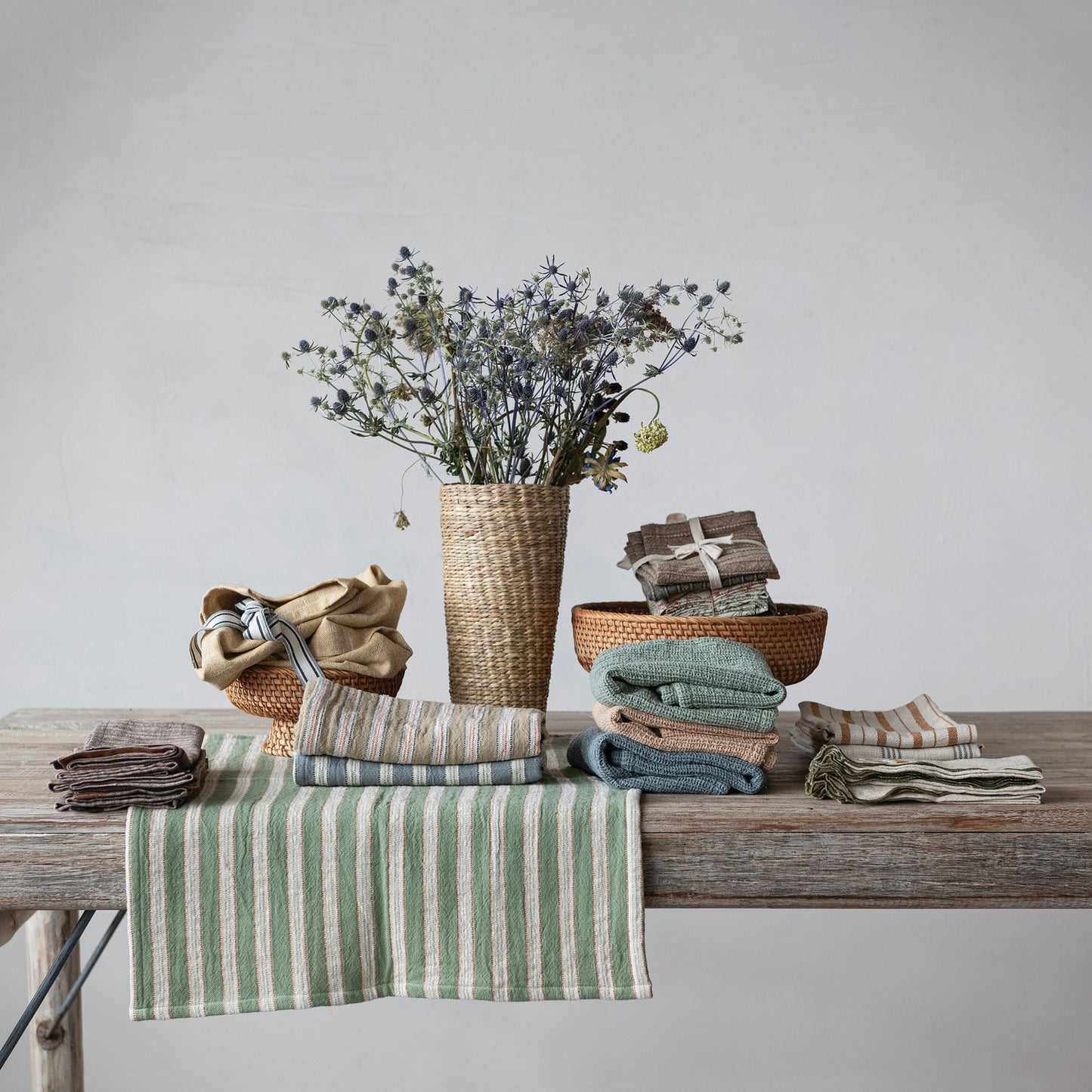 Striped Cotton Slub Tea Towel