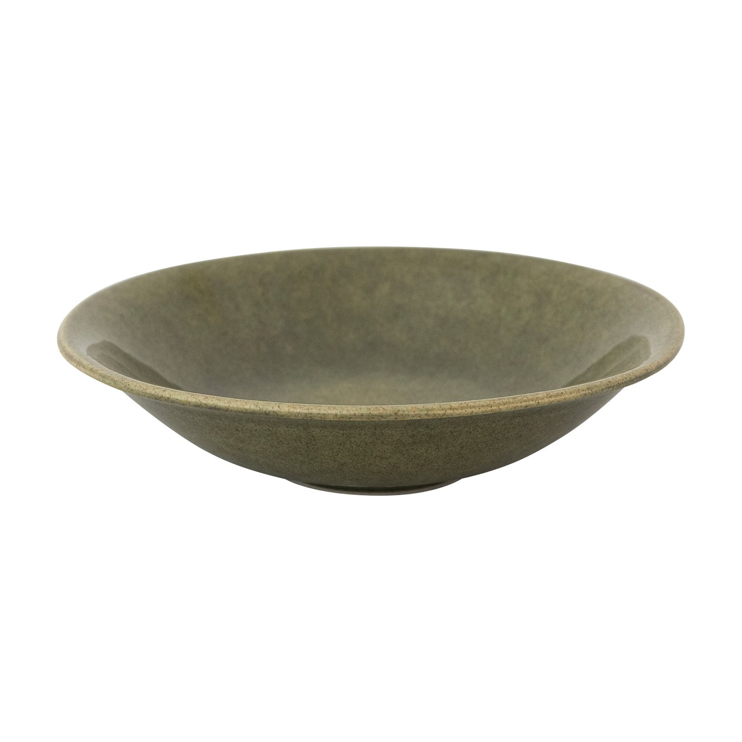 Green Stoneware Low Bowl
