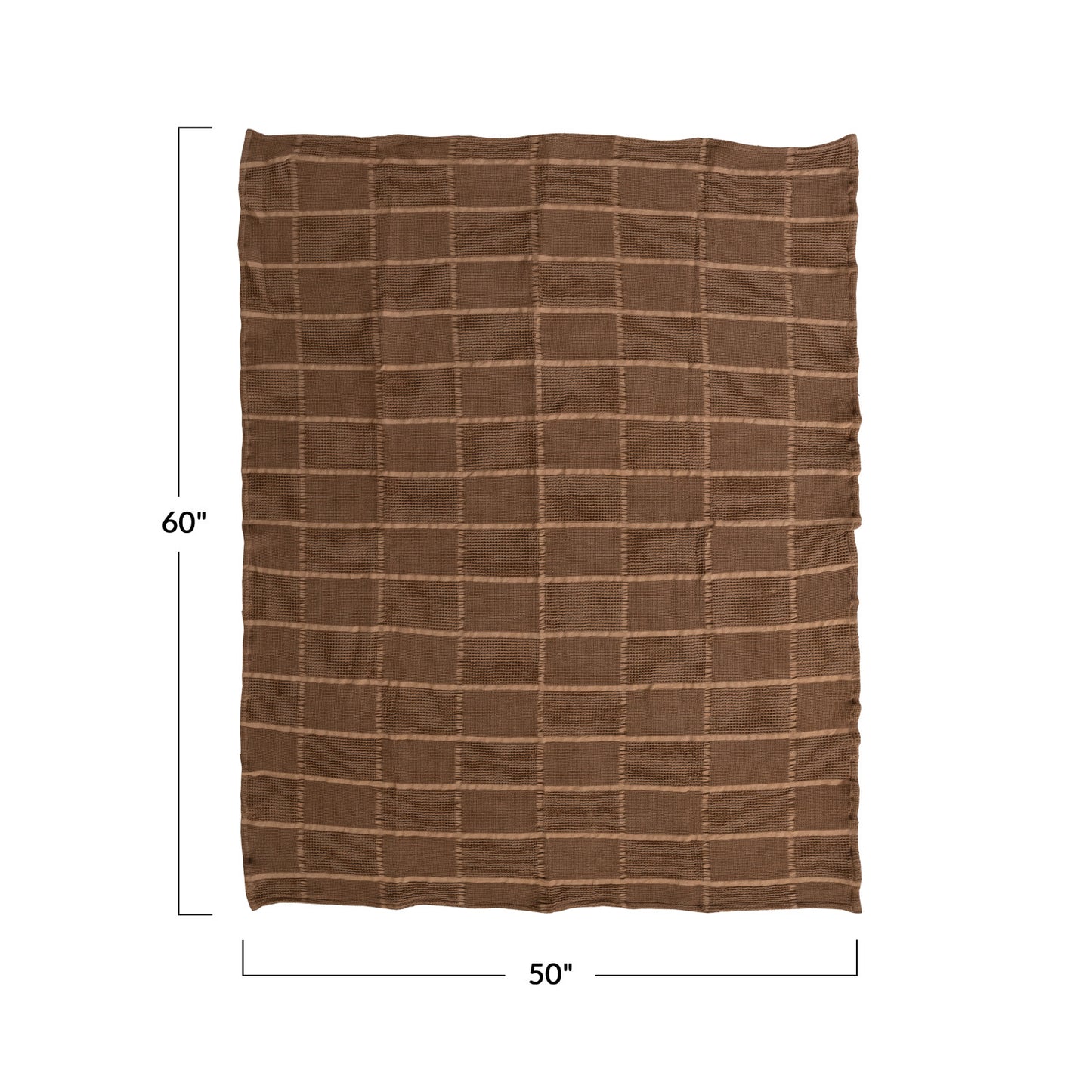 Cotton Waffle Grid Throw